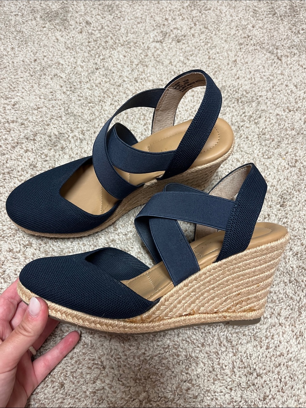 Kelly & Katie Wedge Sandals with Crisscross Straps